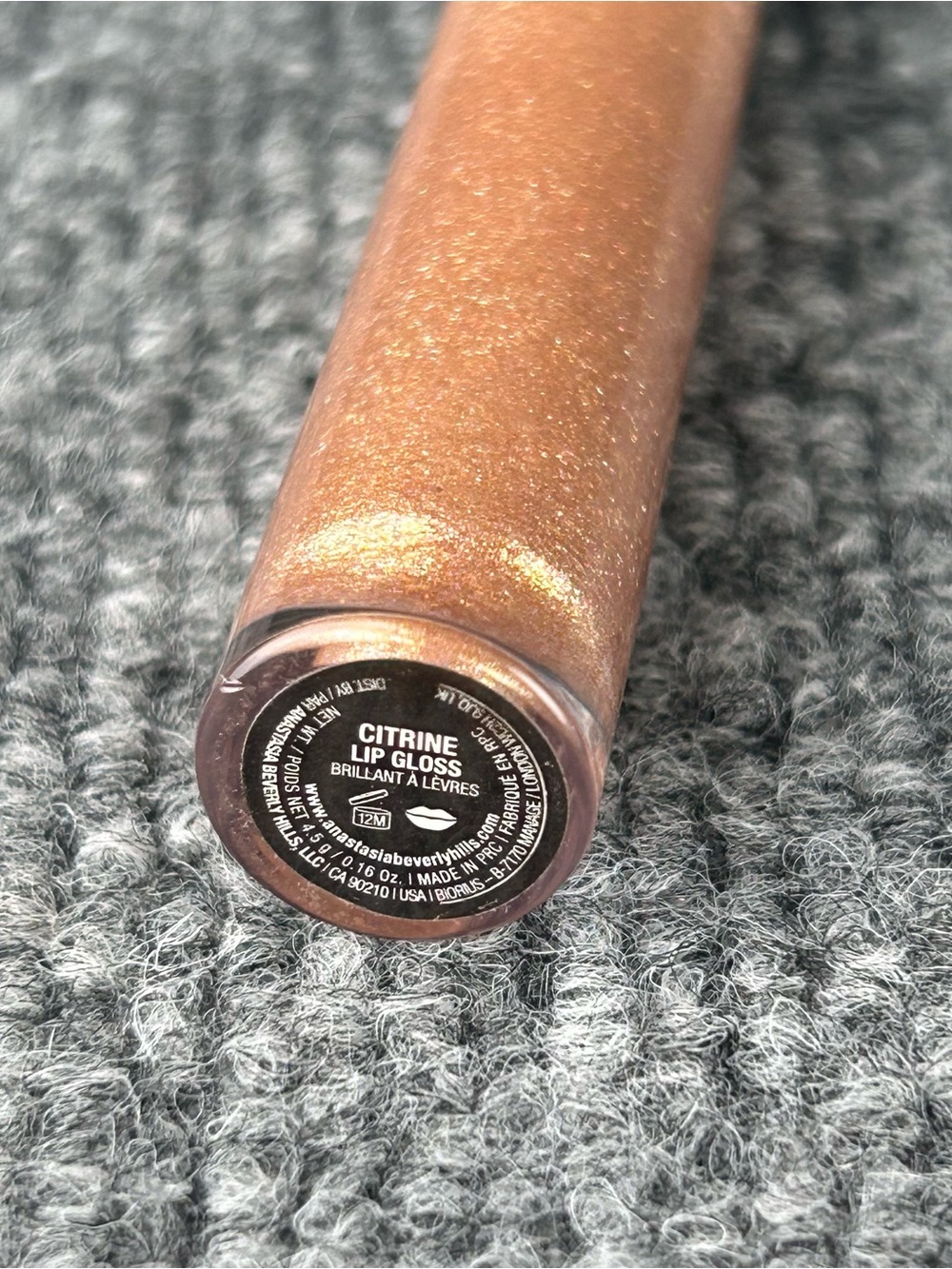 Anastasia Beverly Hills Lip Gloss CITRINE Full Size NWOB Sparkly Shimmer Gold - Picture 2 of 2